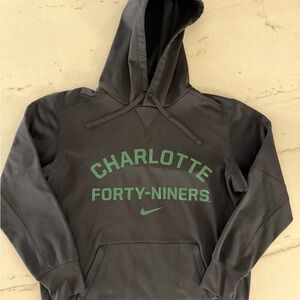 UNC Charlotte 49ers Hoodie Men Large Black Nike Dri Fit Pullover Sweatshirt NCAA
